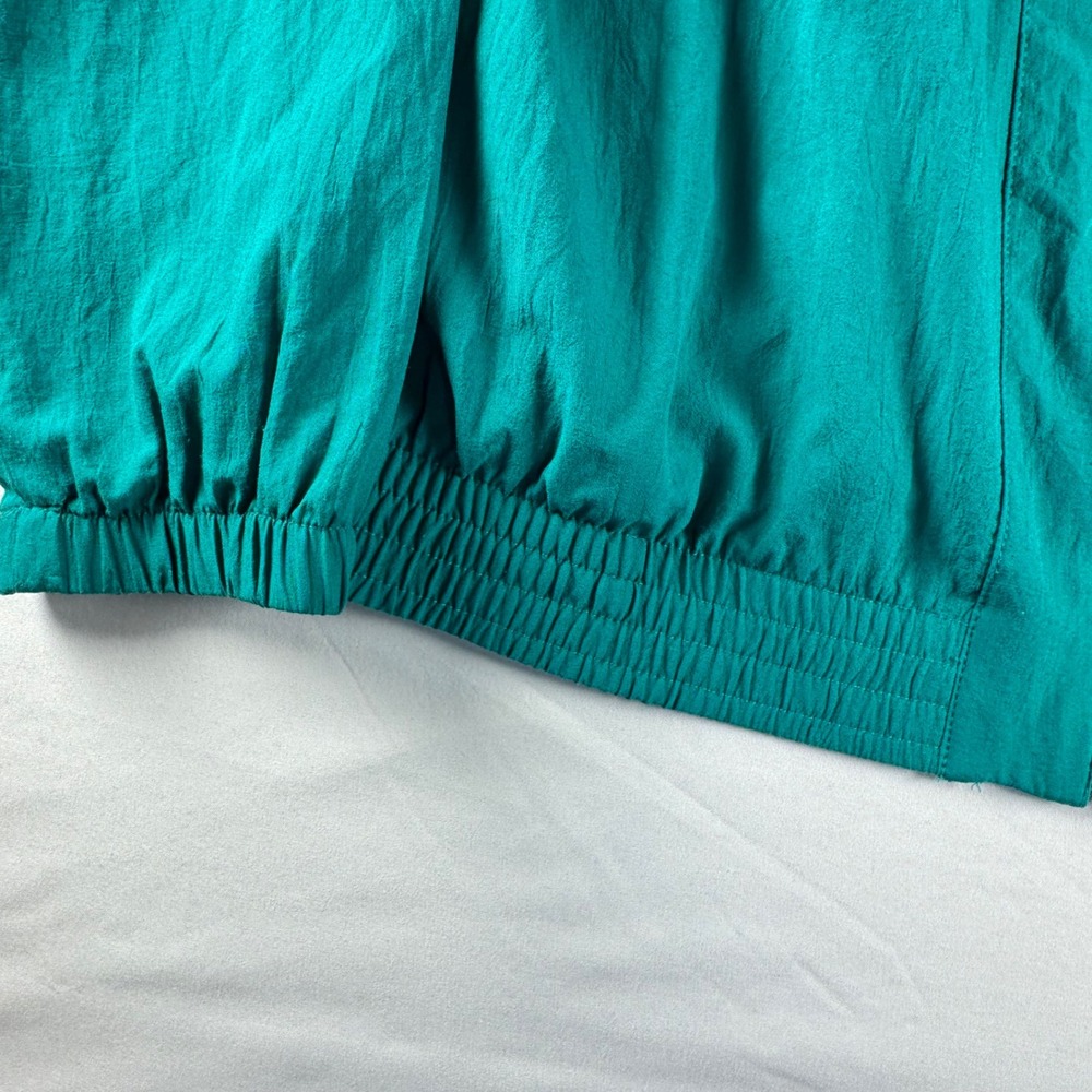 Vintage Teddi Tracksuit Teal Green 2 Piece Set Pleated Jacket Pants Womens Med. - Picture 5 of 13